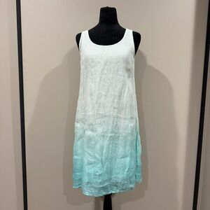 Eileen Fisher Ombre Linen Gauze Sleeveless, A-line 100% Linen Dress